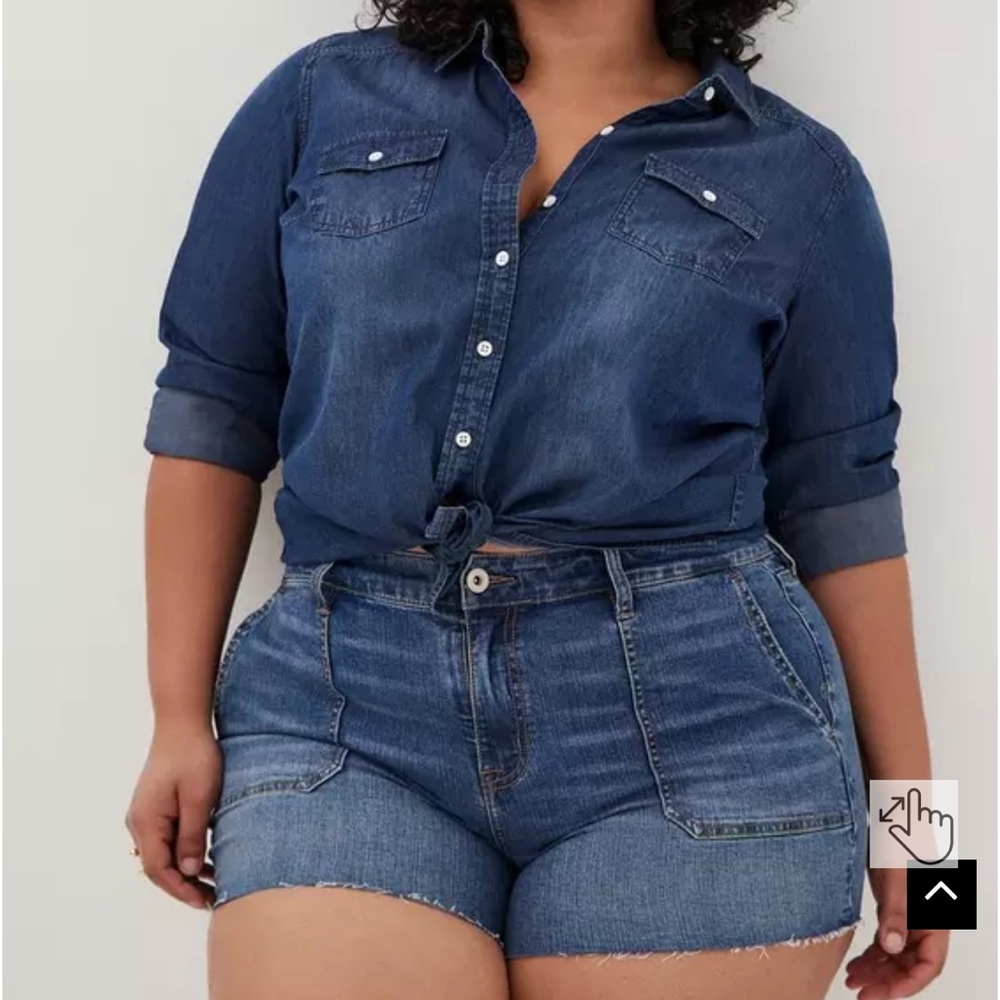 NWT Torrid 3.5 Inch Vintage Stretch High-Rise Short – Medium Wash Denim, Size 14